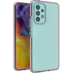 Hurtel Spring Case pokrowiec żelowe etui z kolorową ramką do Samsung Galaxy A73 jasnoróżowy 10757683 9145576244241