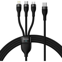 Kabel USB Baseus USB-C - USB-C + microUSB + Lightning 1.5 m Czarny (CASS030201) 10786977 6932172608774