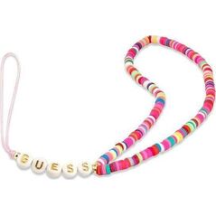 Guess Guess zawieszka GUSTGMPP Phone Strap wielokolorowy różowy/multicolor pink Heishi Beads 10802287 3666339048358