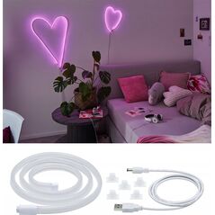 Taśma LED Paulmann Neon Colorflex USB Strip Różowy 1m 4,5W 5V Biały Tworzywo sztuczne 11221090 4000870705612