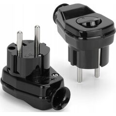 Montis Wtyczka rozbieralna kątowa z włącznikiem Uni-Schuko 2p+Z| WT-16U/LK CZARNY MT094-C 11238220 5901811405600