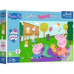 Trefl Puzzle 60 elementy Super Shape XXL Świnka Peppa Zabawy z braciszkiem 11240149 5900511500110