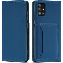 Hurtel Magnet Card Case etui do Xiaomi Redmi Note 11 Pro pokrowiec portfel na karty kartę podstawka niebieski 11255716 9145576251232