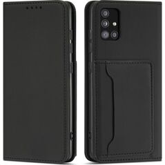 Hurtel Magnet Card Case etui do Xiaomi Redmi Note 11 pokrowiec portfel na karty kartę podstawka czarny 11259945 9145576251188