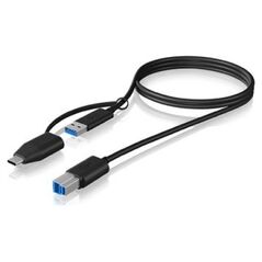 Kabel USB Icy Box USB-B - USB-C + USB-A 1 m Czarny (IB-CB032) 11260457 4250078171423