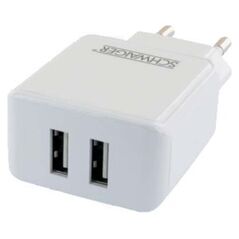 Adapter USB Schwaiger Schwaiger 230V Ladeadapter 2x USB 2.4A weiß 11261375 4004005035193