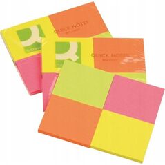 Q-Connect Bloczek samop. Q-CONNECT Brilliant, notes, 38x51mm, 4x50 kart., neonowe 11261966 5705831105102