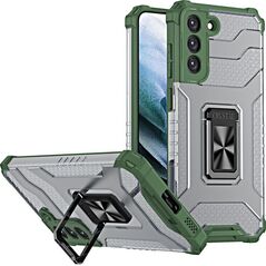 Hurtel Crystal Ring Case Hybrydowe Etui + Magnetyczny Uchwyt Samsung Galaxy S22+ Zielony 11264144 9145576243206