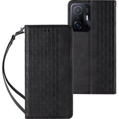 Hurtel Magnet Strap Case etui do Xiaomi Redmi Note 11 Pro pokrowiec portfel + mini smycz zawieszka czarny 11277045 9145576250549