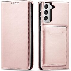 Hurtel Magnet Card Case etui do Samsung Galaxy S22+ (S22 Plus) pokrowiec portfel na karty kartę podstawka różowy 11542332 9145576251324