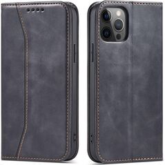 Hurtel Magnet Fancy Case etui do iPhone 12 Pro Max pokrowiec portfel na karty kartę podstawka czarny 11542411 9145576249468