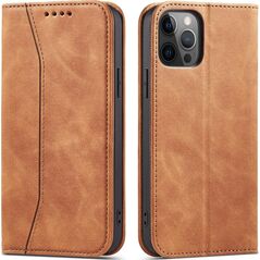 Hurtel Magnet Fancy Case etui do iPhone 12 Pro Max pokrowiec portfel na karty kartę podstawka brązowy 11542412 9145576249482