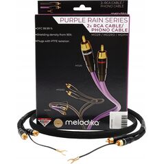 Gramofon Melodika Melodika MDPHD35 Purple Rain Black Edition Kabel 2xRCA PHONO do gramofonu z żyłą uziemiającą - 3,5m 11618880 5907609008152