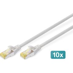 Digitus DIGITUS 10er CAT 6A S/FTP Patchkabel, 0.5m, grau 11718007 4016032468943