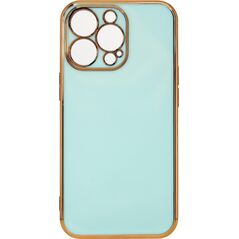 Hurtel Lighting Color Case etui do iPhone 12 Pro Max żelowy pokrowiec ze złotą ramką miętowy 11833840 9145576252741