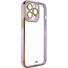 Hurtel Fashion Case etui do iPhone 12 Pro żelowy pokrowiec ze złotą ramką fioletowy 11835305 9145576252055