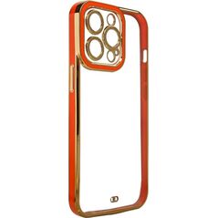 Hurtel Fashion Case etui do iPhone 12 żelowy pokrowiec ze złotą ramką czerwony 11873588 9145576252017