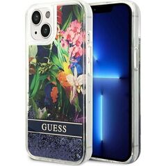 Guess Etui Guess GUHCP14SLFLSB Apple iPhone 14 niebieski/blue hardcase Flower Liquid Glitter 11877841 3666339066086