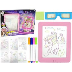 LeanToys Magiczna Podświetlana Tablica 3D Okulary Różowa 11976074 5904204758246