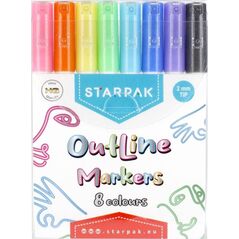 Starpak MARKER KONTUROWY OUTLINE METALC 8KOL STK WB12/36 12102932 5904335863185