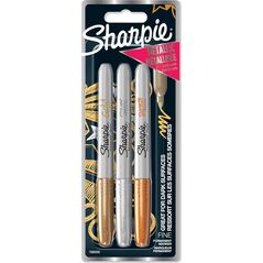 Sharpie 1x3 Sharpie Metallic Marker F Gold/Silver/Bronze 12243304 3501179860060