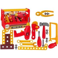 LeanToys Zestaw Narzędzi Skrzynka Młotek Kleszcze Czerwony 12297642 5904665998908