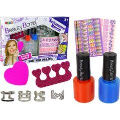 LeanToys Zestaw Do Malowania Paznokci Lakiery Brokatowe Naklejki Pierścionki 12297859 5905214970284