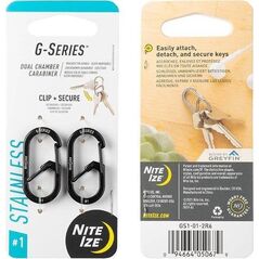 NiteIze Zestaw Karabinków Nite Ize G-Series 1 2pack Black 12363096 94664050679