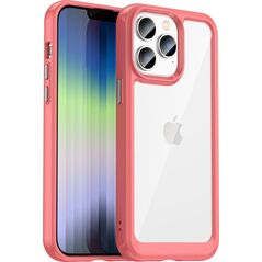 Hurtel Outer Space Case etui iPhone 14 Pro sztywny pokrowiec z żelową ramką czerwony 12479126 5907769311192