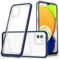Hurtel Clear 3in1 etui Samsung Galaxy A03 silikonowy pokrowiec z ramką niebieskie 12518657 9145576265949