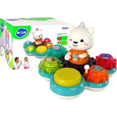 LeanToys Zabawka Interaktywna Edukacyjna Dla Niemowląt Grający Miś Koła Zębate 12555804 5905214970024
