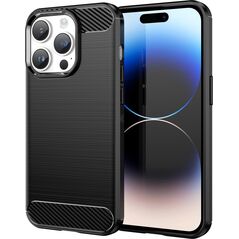 Hurtel Carbon Case etui iPhone 14 Pro elastyczny żelowy pokrowiec na tył plecki czarny 12563535 9145576267240