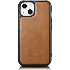 iCarer iCarer Leather Oil Wax etui pokryte naturalną skórą do iPhone 14 (kompatybilne z MagSafe) brązowy (WMI14220717-TN) 12568419 6975092685883