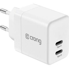 Ładowarka Crong Ładowarka sieciowa Crong Utra Compact GaN 35W PD 3.0 2x USB-C (biały) 12613768 5904310702225