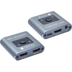 Adapter AV Techly Techly 2-Portowy Przełącznik HDMI 2.1 8K*60Hz 2x1 z Pilotem IR 12615313 8059018365504