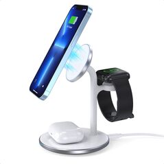 Ładowarka Choetech Bezprzewodowa ładowarka indukcyjna 15W Choetech T585-F z podstawką 2w1 (biała) 12691133 6932112102393