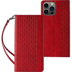 Hurtel Magnet Strap Case etui iPhone 14 pokrowiec z klapką portfel mini smycz podstawka czerwone 12718350 9145576263549