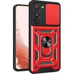 Hurtel Hybrid Armor Camshield etui do Samsung Galaxy S23+ pancerny pokrowiec z osłoną na aparat czerwone 12741129 9145576273074