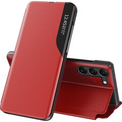 Hurtel Eco Leather View Case etui do Samsung Galaxy S23+ z klapką podstawka czerwone 12747657 9145576269978