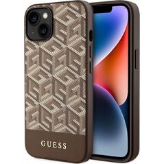 Guess Guess GCube Stripes MagSafe - Etui iPhone 14 (Brązowy) 12857764 3666339112462