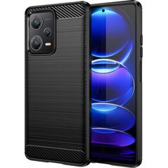 Hurtel Carbon Case etui do Xiaomi Redmi Note 12 Pro+ elastyczny silikonowy karbonowy pokrowiec czarne 12894982 9145576275351