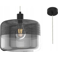 Lampa wisząca KRIS Lampa wisząca zwis Krislamp Safira 1x40W E27 półprzezroczysta / czarna / brąz KR 365-1L 12897315 5907582568629