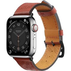 Hurtel Strap Leather skórzany pasek Apple Watch SE, 8, 7, 6, 5, 4, 3, 2, 1 (41, 40, 38 mm) opaska bransoleta czerwony 12898179 9145576276273