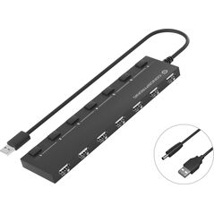 HUB USB Conceptronic CONCEPTRONIC USB-Hub 7-Port 2.0  ->7x2.0 extra o.Netzteil sw 12906010 4015867226117