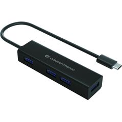 HUB USB Conceptronic CONCEPTRONIC USB-Hub 4-Port 3.1/C->4x3.0       o.Netzteil sw 12906017 4015867225554