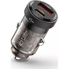 Ładowarka 4kom.pl Ładowarka samochodowa CC45W USB USB-C Type C 2-Port Car Charger PowerDelivery PD 45W QuickCharge QC 3.0 Black 12940725 9490713931707