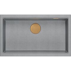 Zlewozmywak GraniteQ LOGAN 110 GraniteQ zlewozmywak silver stone 76x44x23,5 cm 1-komorowy podwieszany z syfonem manualnym miedziany 12945710 5905505500091