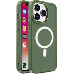 Hurtel Pancerne magnetyczne etui iPhone 14 Plus MagSafe Color Matte Case - zielone 13002284 9145576278796