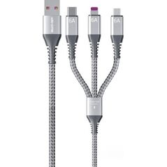 Kabel USB Wekome USB-A - USB-C + microUSB + Lightning 1.2 m Srebrny (WK-WDC-170_SILVER) 13027013 6941027631997