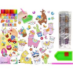 LeanToys Zestaw Naklejek Haft Diamentowy Lamy Zwierzęta Mozaika 13030723 5905515354479